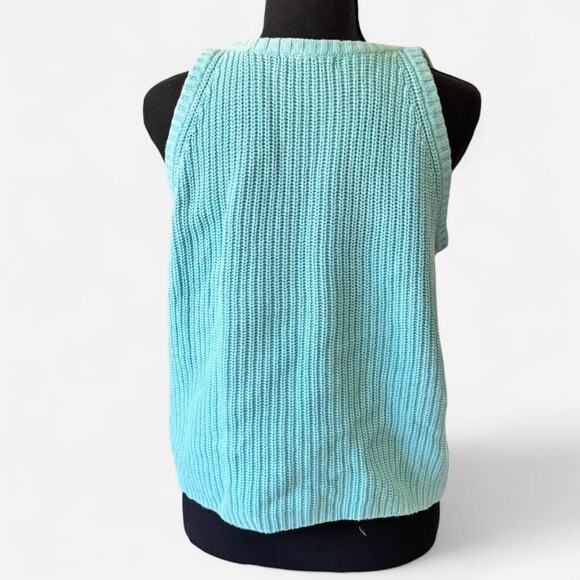 525 america blue Knit sleeveless top womens sz s cotton beachy coastal resort - Picture 8 of 8